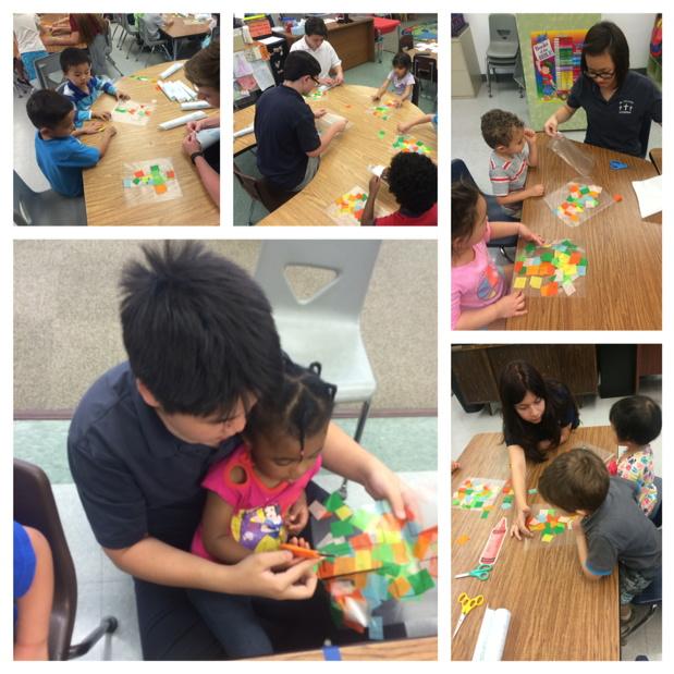 Our 7th graders made crosses with their preschool reading buddies today!