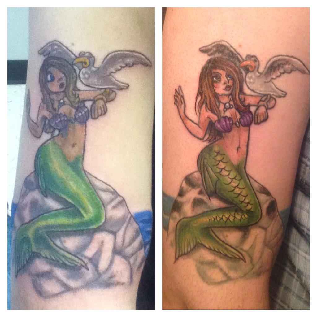 Kay71095's tweet image. Still haven't heard from a job :/ Jacob got his tattoo redone! Is so awesome