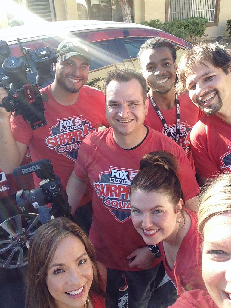 FOX5SSquad's tweet photo. Look who joined @FOX5SSquad tonight! @KimSmithtogo @FOX5Vegas thanks @unitednissan @HelixElectricNV @DontBeBroke http://t.co/Urp8WgYtKy