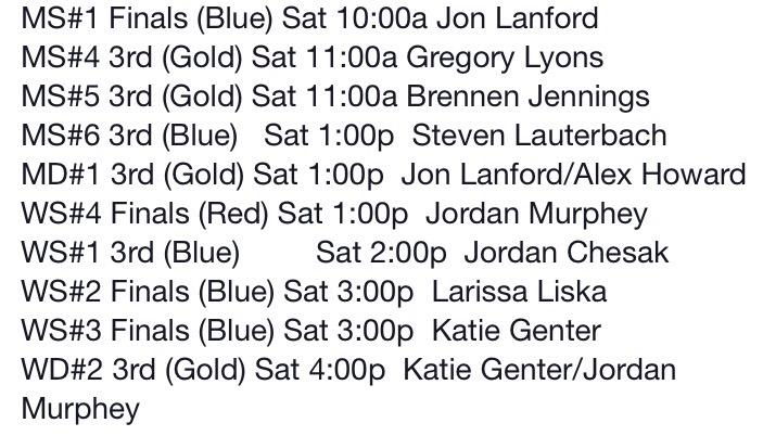 Saturday will be finals day for the Longhorns! 10 matches...one day...Hook 'Em!