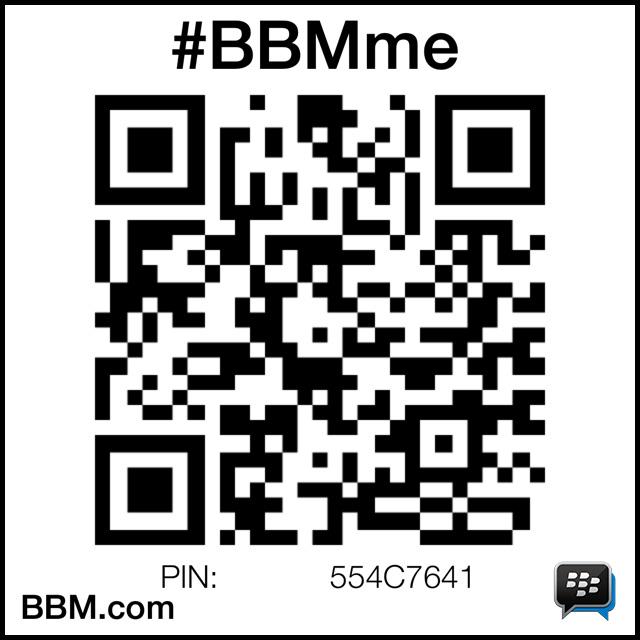 #BBMme PIN:554C7641
pin.bbm.com/554C7641
