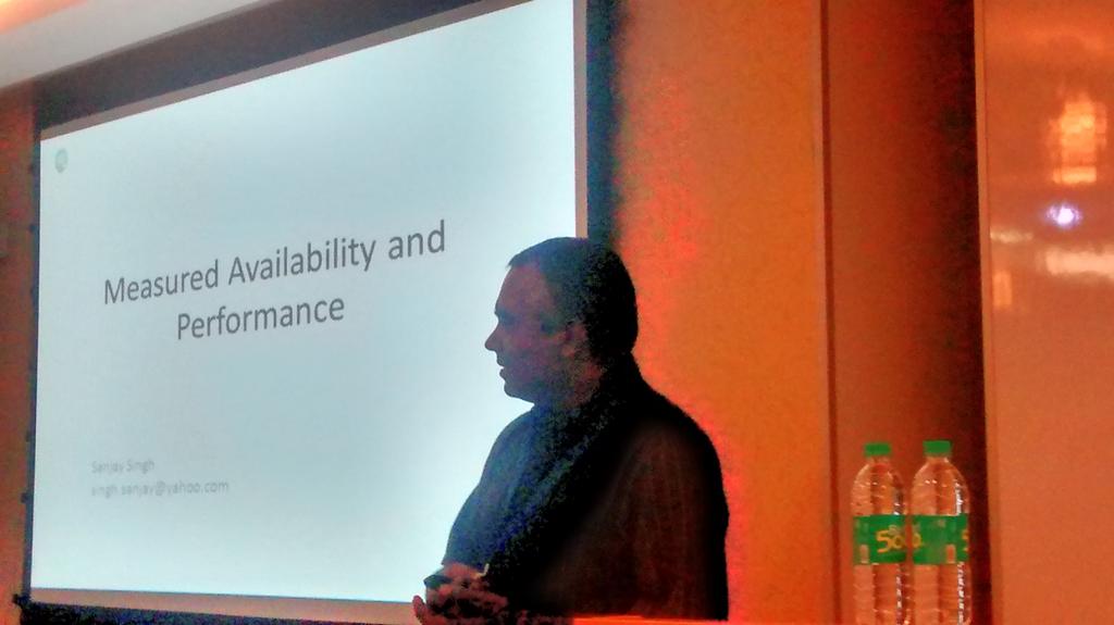mohitsethi's tweet photo. Sanjay from @Intuit shares case study on Measures Availability &amp; Perf at @Intuit  @DevOpsBangalore @atbalaji http://t.co/V2GK6Hbhw2