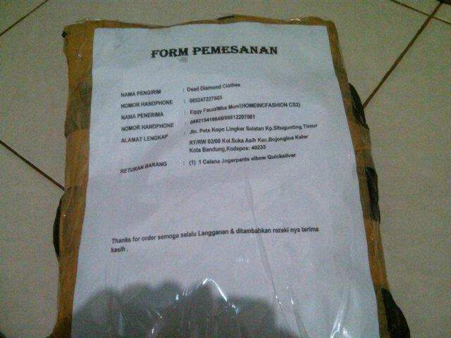 KickDiamond93's tweet image. Returan Barang 1Celana Joger Quicksilver Motif elbow black Selasa,24 Maret 2015