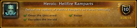 I just earned the [Heroic: Hellfire Ramparts] Achievement! #Warcraft