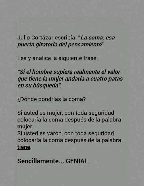 Rosulae's tweet photo. "@disfrutalacienc: El valor de la coma (Julio Cortázar). http://t.co/cRPim9gaAe" @losfilologos #fb