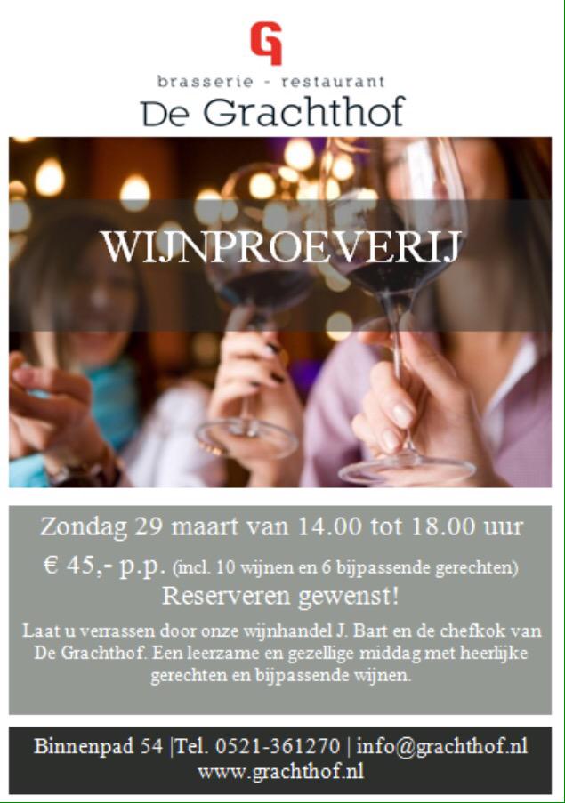 Morgenmiddag #Wijnproeverij van 14.00-18.00u. Reserveren kan vandaag nog! #Giethoorn