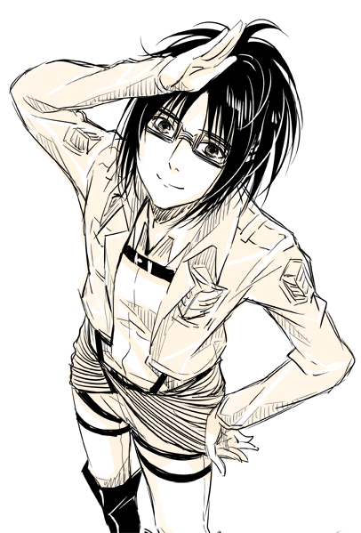 #同じキャラで初めて描いたのと最後に描いたのを比較 
2014/06/18・2015/02/17 今でも思うけど下手とかそういうの関係なくハンジさんを初めて描いた一枚がGO姦風で草むらの上ってどういうことなの 