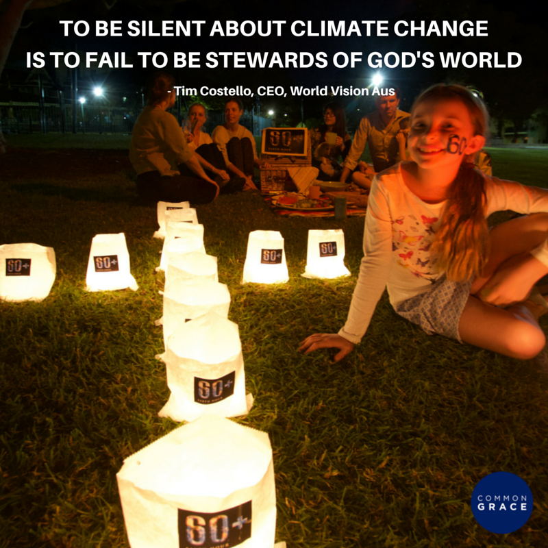 "To be silent about climate change is to fail to be stewards of God's world" - <a href="/TimCostello/">Tim Costello</a> #earthhour