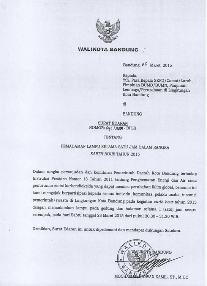 Yuk ikutan kampanye #EarthHour untuk mematikan lampu dari jam 20.30 s.d. 21.30 WIB @radiokampusitb @8EHradioITB