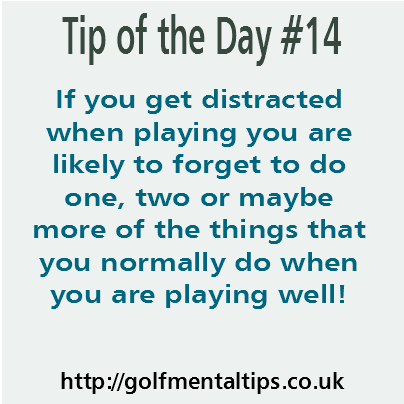 In other words the key to successful golf is focus! Learn how to switch it on and off and you will play well. #golf