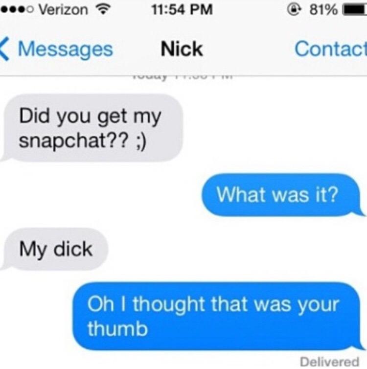 Oh I thought it was your thumb