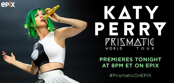 mgmplus's tweet photo. Are you ready? Only a few hours left until the premiere of @katyperry #PrismaticOnEPIX! http://t.co/CVJ3MJ8Ow3
