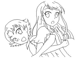 一時間以上かけて線画しかできなかったりんちゃん&amp;かれんさん #プリキュア版深夜の真剣お絵描き60分一本勝負 #うごメモ3D #3DS 