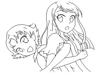 一時間以上かけて線画しかできなかったりんちゃん&amp;かれんさん #プリキュア版深夜の真剣お絵描き60分一本勝負 #うごメモ3D #3DS 