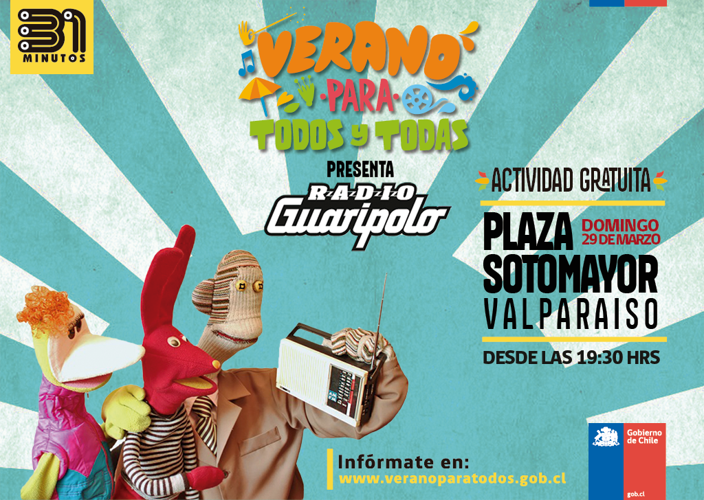 culturas_cl's tweet photo. #Valparaíso Domingo 29 de Marzo a las 19:30 horas en Plaza Sotomayor: Concierto gratuito de #31Minutos @vptyt http://t.co/TmOgw1sApQ