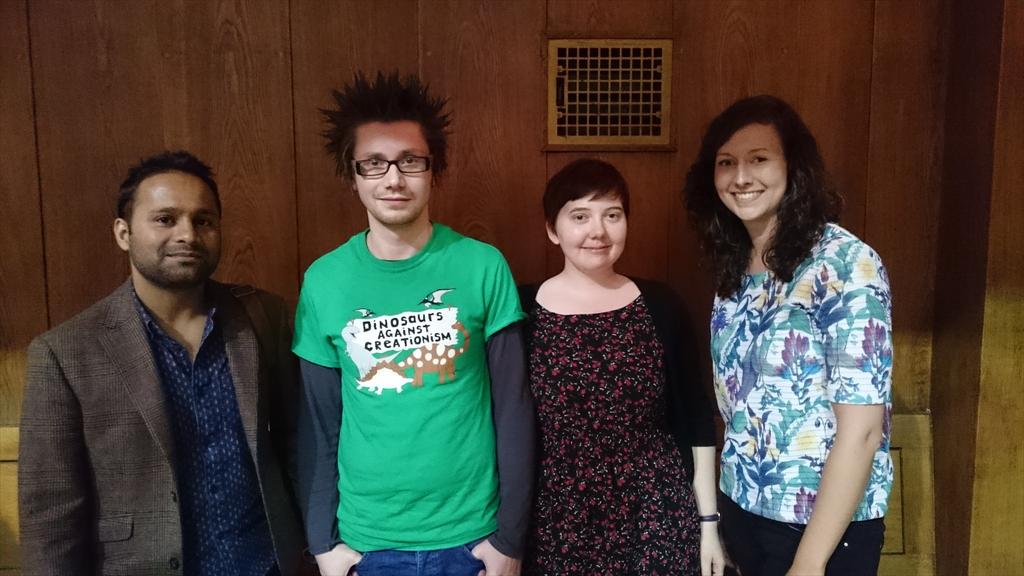 HumanistStudent's tweet photo. Great panel for the 'leaving religion' discussion! @ruthhaydock @alomshaha @JonnyScaramanga @Hayleystevens #ahscon15 http://t.co/g5PgmNNzrJ