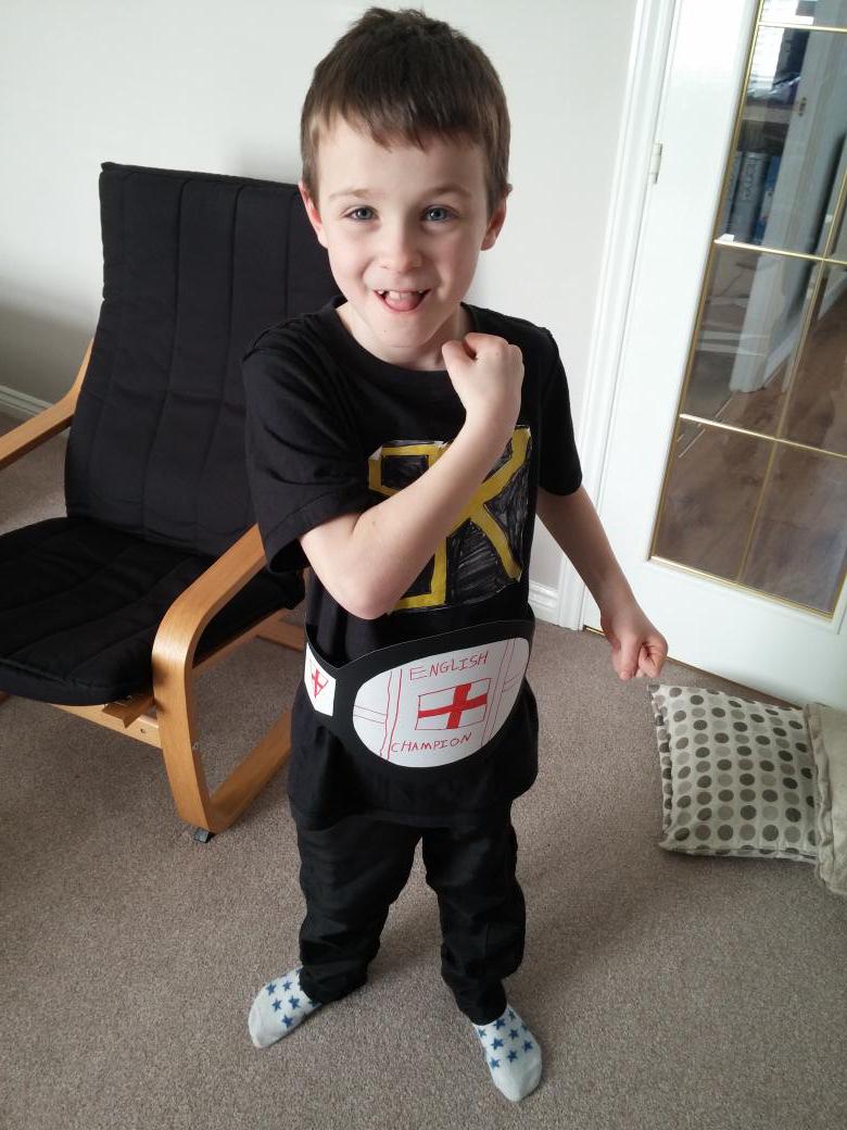 SimonBriggs14's tweet photo. @WadeBarrett if you lose the IC belt at Wrestlemania, we have the English Champion belt you can borrow @WWE http://t.co/TqvQmdlDnS