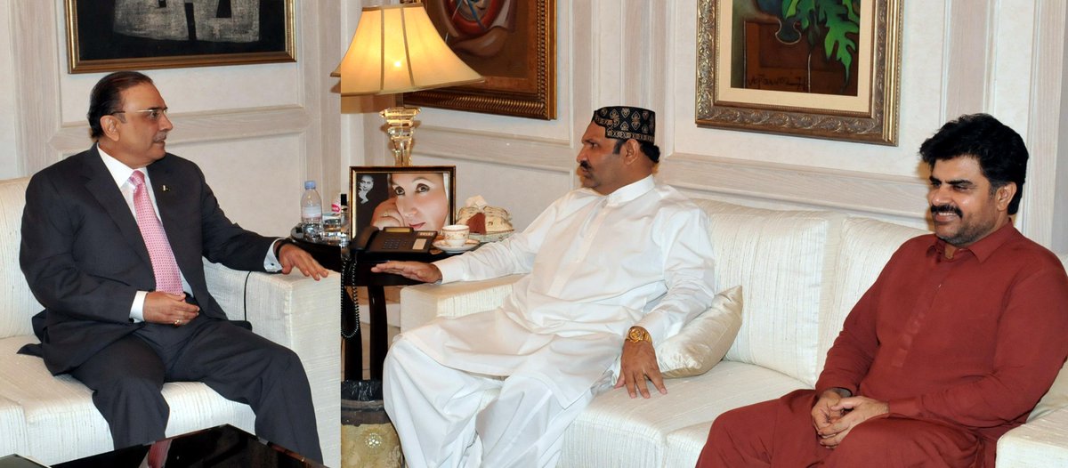 #PPP MPs Sardar Ali Gohar Mahar and Nasir Shah called on PPP Co-Chairman former President <a href="/AAliZardari/">AsifAliZardari</a>
