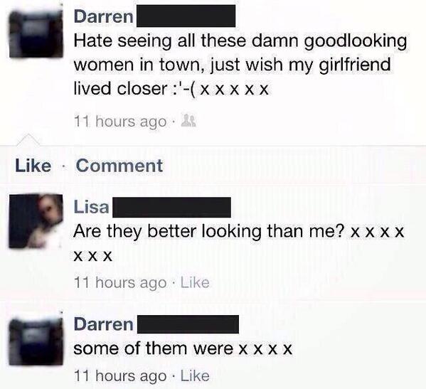 TwatBible's tweet photo. Sometimes honesty is not always the best policy. unfortunately, Darren was unaware of this. http://t.co/0oGdDv04r5