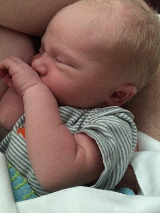 Our daughter was born this morning. Mother and child are healthy. She's cute like her dad and strong like her mom :)