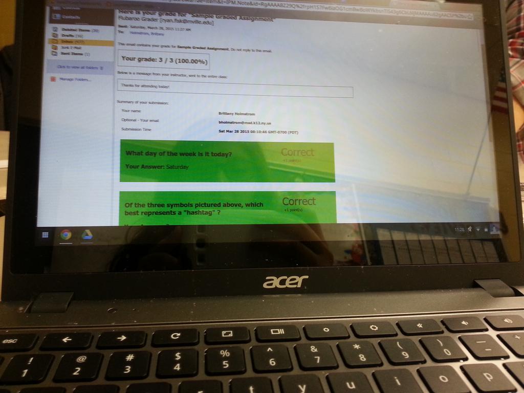 bholmstr22's tweet photo. Flubaroo to grade Google Forms and send out grades. #celi15 #bmschiefs http://t.co/va70XKnWDQ