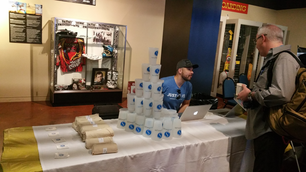 DesktopServer's tweet image. We&apos;re at the booth &amp;amp; swag is flying! Come get your Limited Edition #ServerPress #SiliPint mug and T-Shirt!! #wcsd15