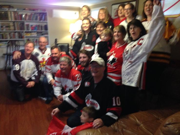 CBCMarkQuinn's tweet photo. #Team Davis in Paradise ready for the third period of hockey from Sweden #cbcnl http://t.co/BzETLj8KGx