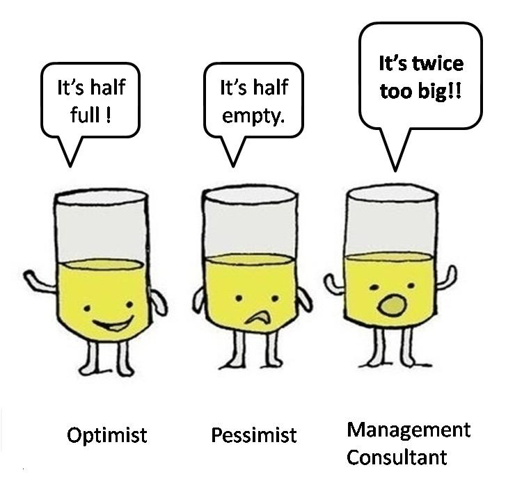 Vala Afshar on Twitter: "optimist vs. pessimist vs. manageme