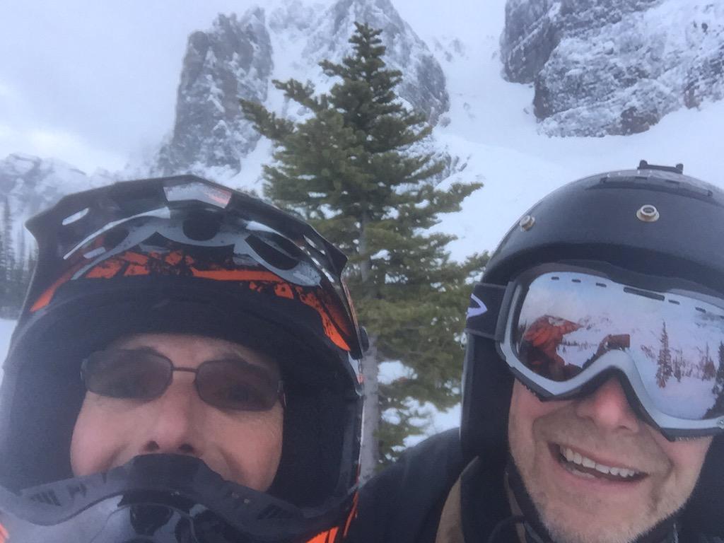 yardsale808's tweet photo. Wonderful day going vertical. @RMRSnowmobiling @PowderMatt @KickingHorseMtn http://t.co/ZXjO6gUy4R