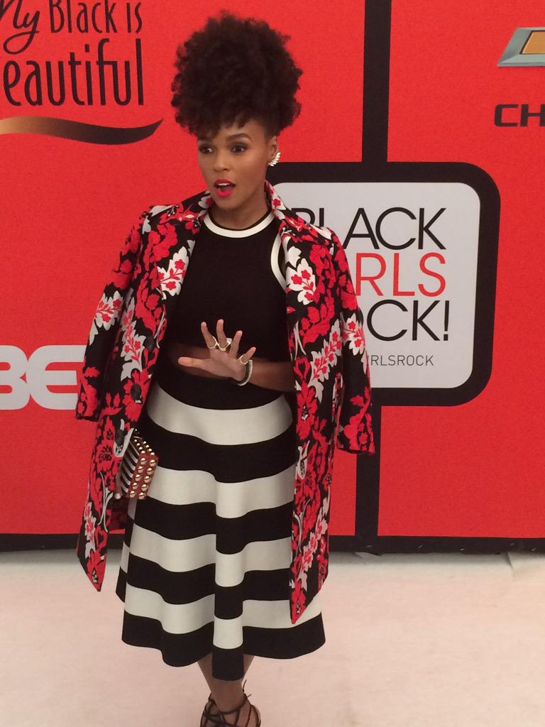 BET's tweet photo. STOP! It's @JanelleMonae on the #BlackGirlsRock #WhiteCarpet!!! http://t.co/QwaXGwWD37