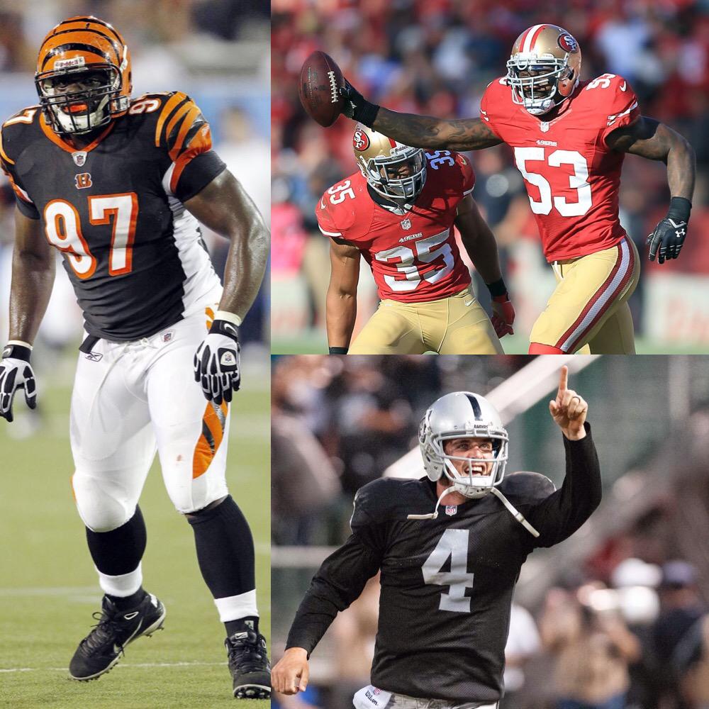 Happy Birthday to Geno Atkins ( NaVorro Bowman ( and Derek Carr ( 