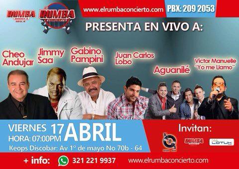 Sábado #ModoRumba ganando entradas @rumbaconcierto <a href="/cheoandujar/">Cheo Andujar</a> <a href="/JimmySaa/">Jimmy Saa</a> <a href="/AguanileSalsa/">Aguanilé Salsa</a> #RumbaWhatssApp 304-4799591