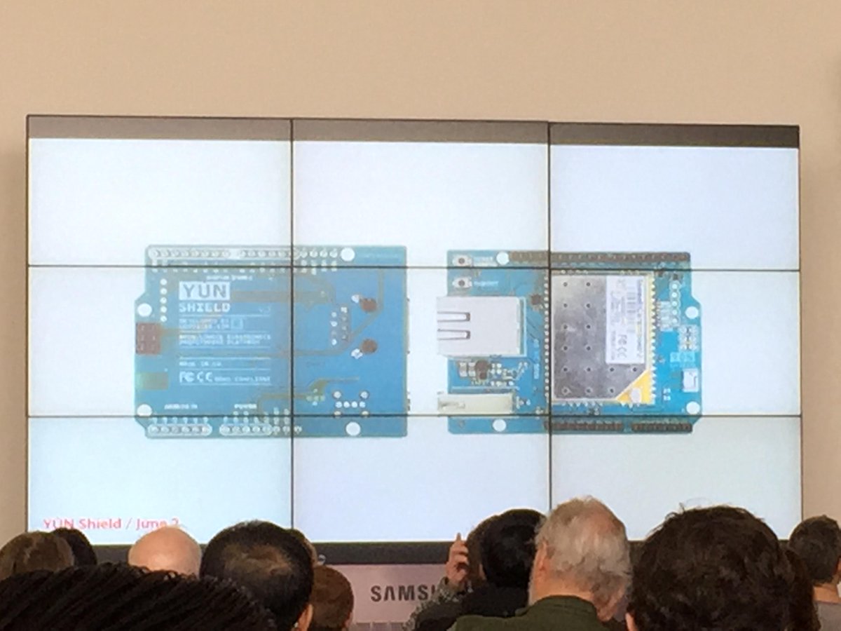 ericnakagawa's tweet image. New Arduino Yun shield coming coming in June! @mbanzi #ArduinoD15