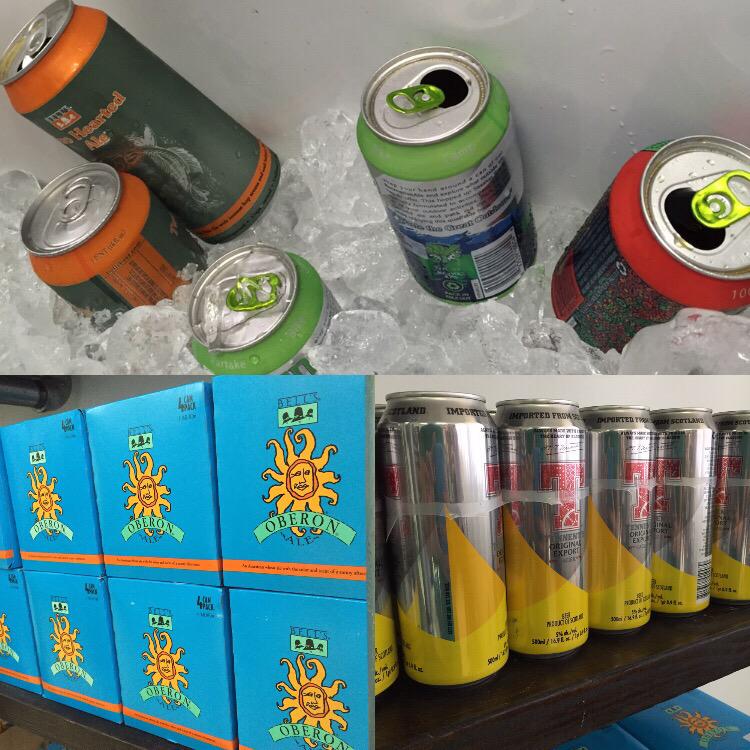PRCraftBeer's tweet photo. Degustación de nuestra variedad de cervezas en lata. Llévate un paquete con 15% de descuento. Abiertos hasta las 6pm http://t.co/rWcWLqKQK7