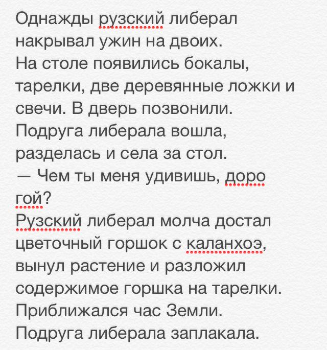 Однажды рузский либерал накрывал ужин