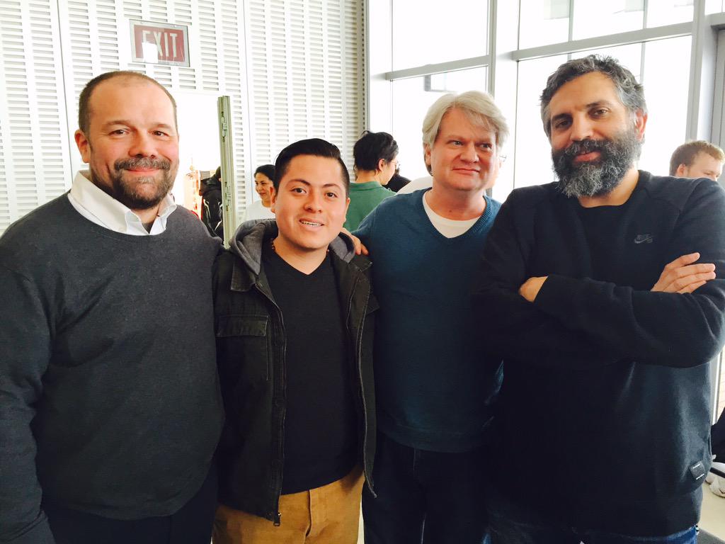 viccarre's tweet image. With 3 of the co-founders of @arduino #ArduinoD15 😃