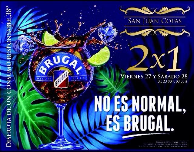 San_Juan_Copas's tweet photo. No te lo pierdas desde las 23:00h
2x1 en combinado brugal
El ambiente que te gusta y la mejor musica del momento http://t.co/IwBIgQC7HM