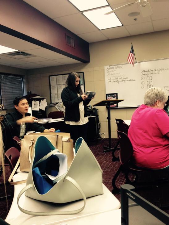 ChrissyGuthrie's tweet photo. Amanda Jones teaching us how to Kahoot... also to Flicker. Can't wait to use these in my class!! #okmathedcamp http://t.co/XQ5UF9QA0k