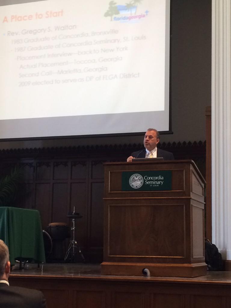 MinistryFocus's tweet photo. President Greg Walton of @FLGA_LCMS  is wrapping up the #CoffeeConference with a keynote on "Engaging Your Community" http://t.co/XesVvlwJjv