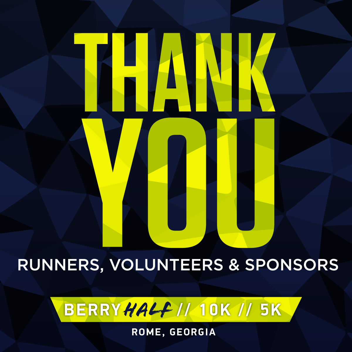 BerryHalf's tweet photo. A huge thank you to all of the runners, volunteers &amp; sponsors for making this year's race spectacular. #RunBerry http://t.co/O3YsTHEfo4