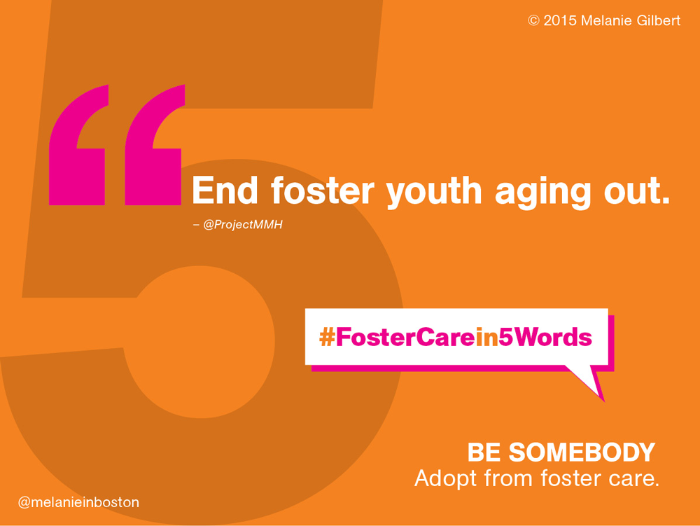 ProjectMMH's tweet photo. Awesome, thank you! "@melanieinboston: Thank you for joining the #FosterCarein5words conversation @ProjectMMH. http://t.co/YSEezSMr7s"