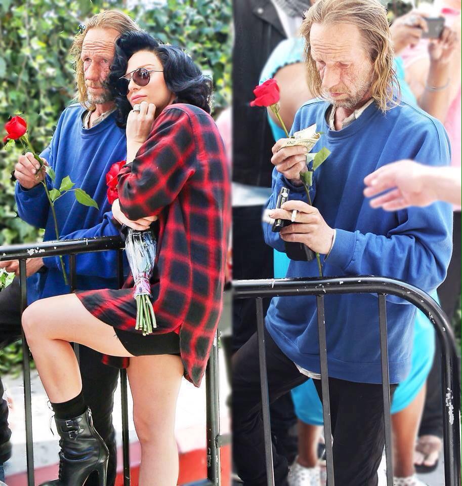The homeless guy Lady Gaga once gave roses & money to, wishes her a happy birthday today!  