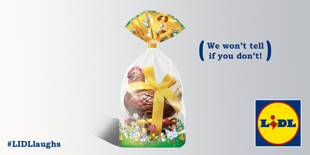 lidl_ireland's tweet photo. Tucking into Easter Eggs early? Oh go on then, once the clocks go forward it never actually happened! #LIDLlaughs http://t.co/sX45a6zAHv