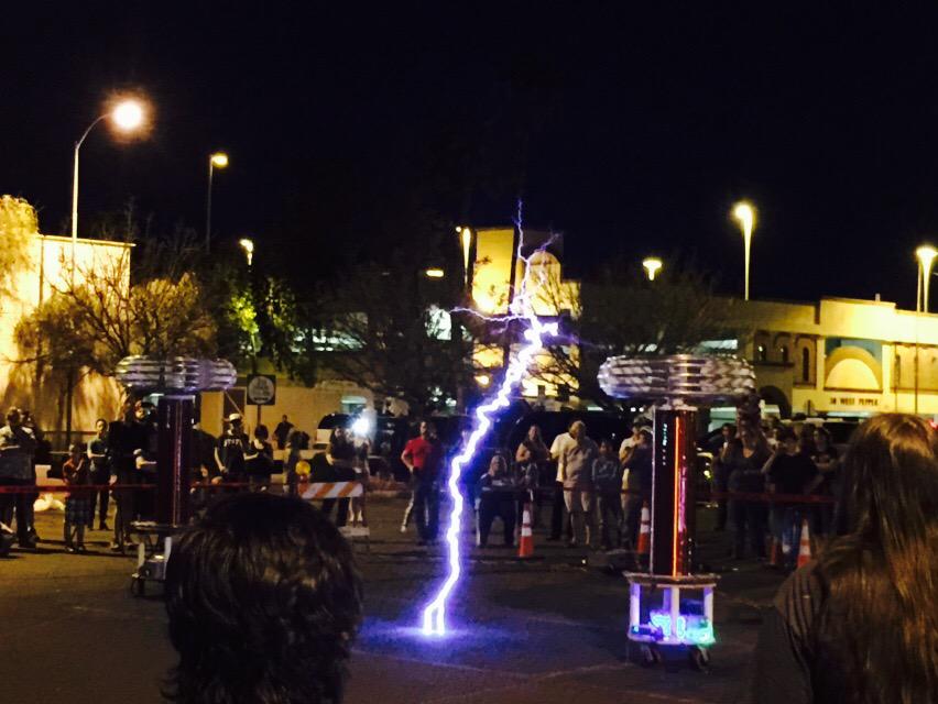 JimStLeger's tweet photo. Nikola Tesla would be so incredibly proud of what his ideas and inventions have inspired. #SWMakerFest #TeslaCoil http://t.co/QdKXWvjyGu