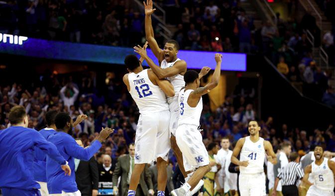 That moment after you win one the best college basketball games in recent history to keep your perfect season alive.