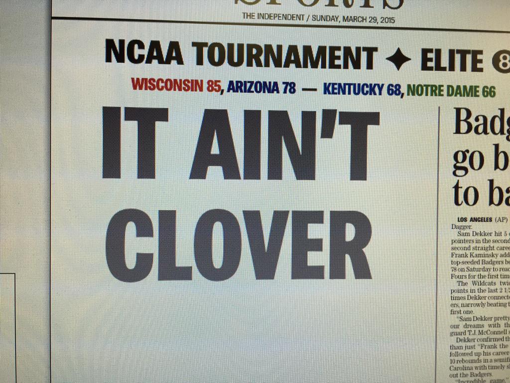 Headline from the Daily Independent in Ashland, Kentucky (via lbstuart