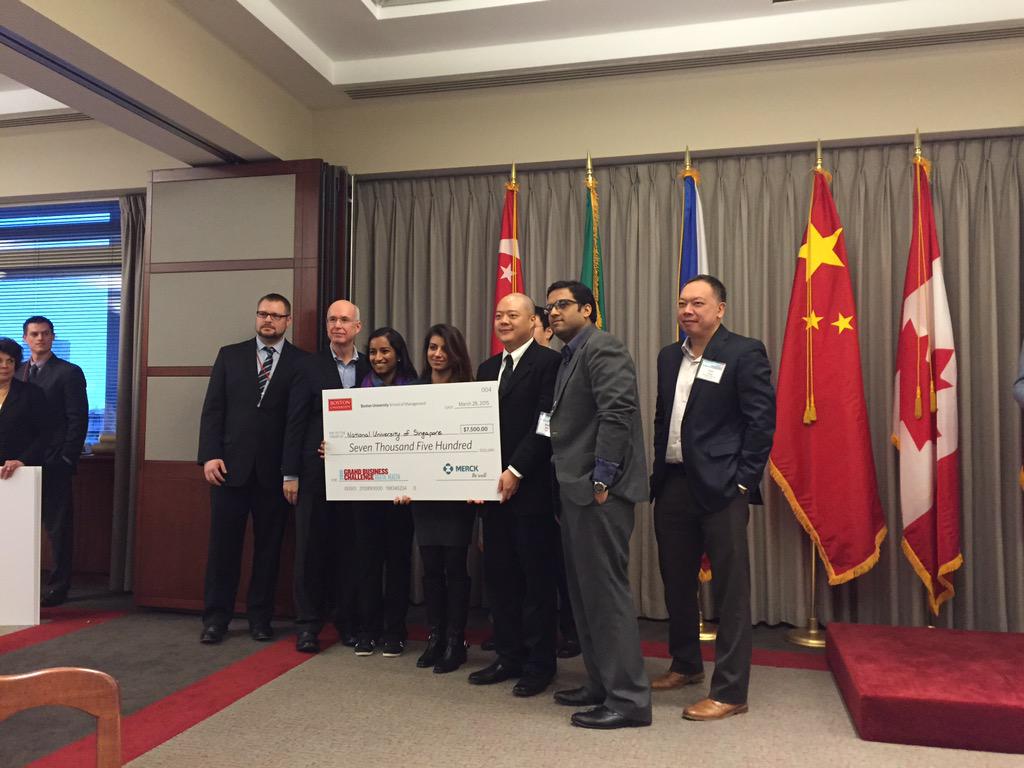 GrandBiz15's tweet photo. National University of Singapore gets the fourth place of the Grand Business Challenge! http://t.co/hPJfLZd3HT