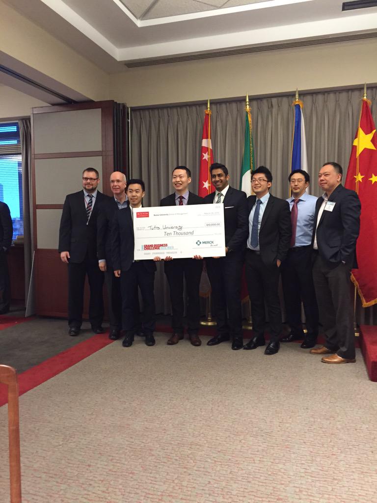 GrandBiz15's tweet photo. The team from Tufts University gets the third place of the Challenge!!! http://t.co/nF2yieF1RD