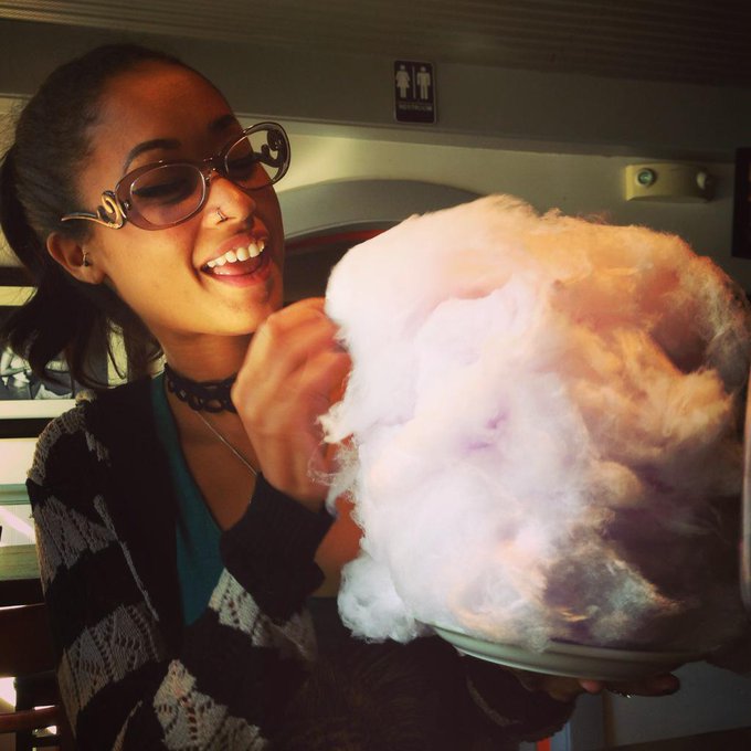 Chowing down on Lumpy Space Princess #purplecandyfloss #adventuretime http://t.co/1fEFhIvGMF