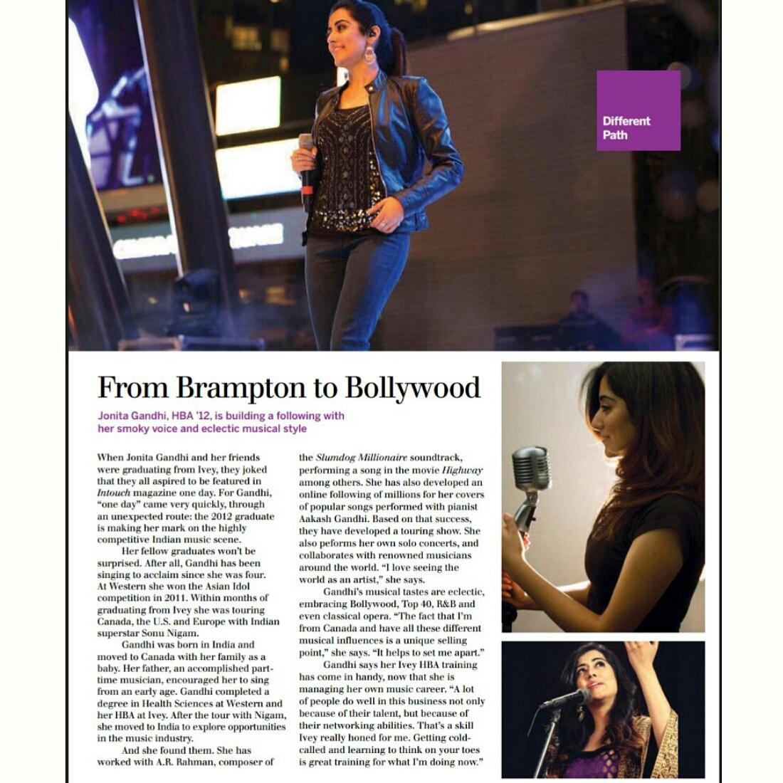 jonitamusic's tweet photo. Such an incredible feeling to be featured in #Ivey #InTouch Magazine! @iveybusiness
#proudalumni #HBA2012 http://t.co/TSrTi7zrlJ